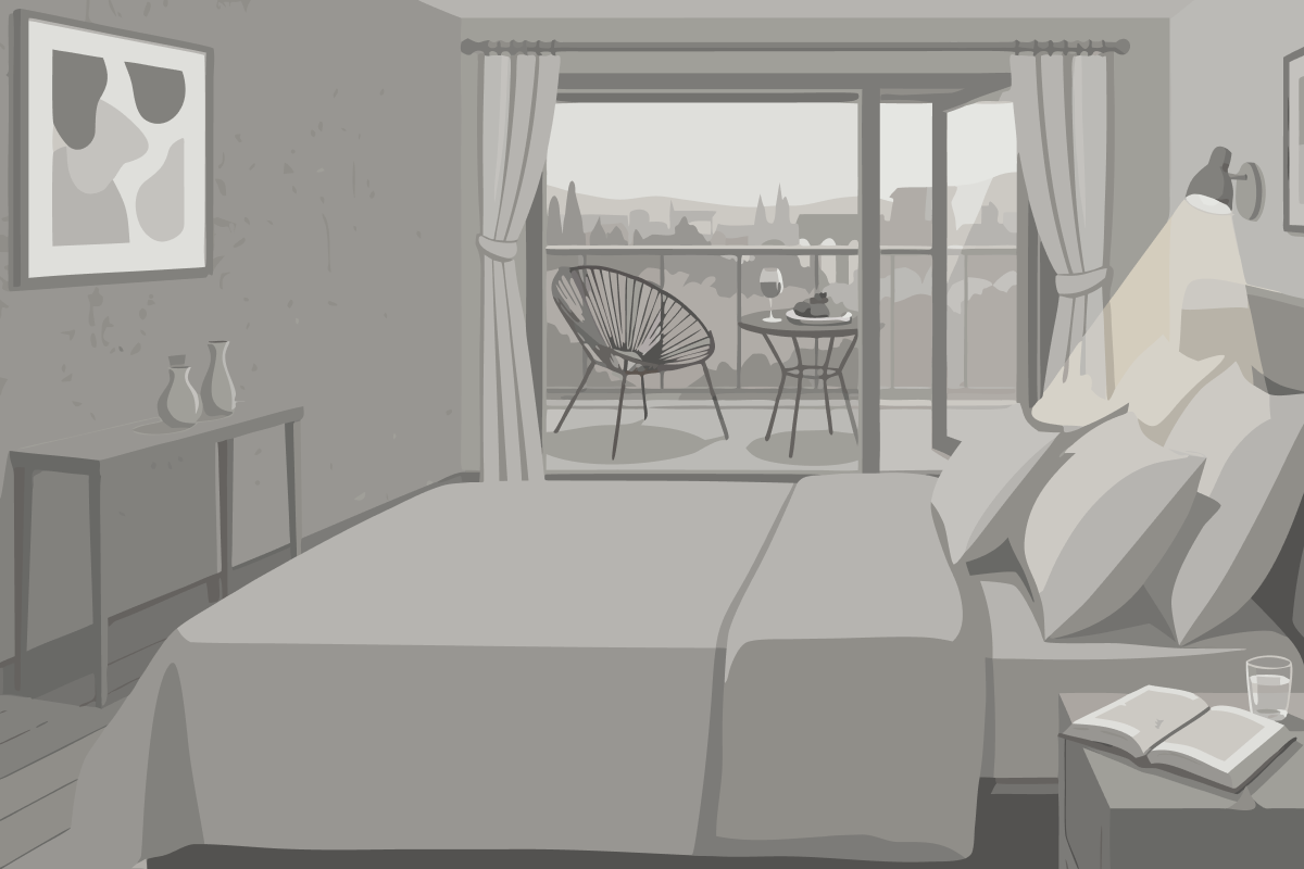 Deluxe Doppel-/Zweibettzimmer mit Meerblick